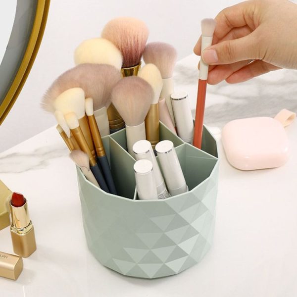 Desktop Rotating Pen Holder Large Capacity Stationery Storage Box Makeup Brush Storage Bucket (Green) - Image 6
