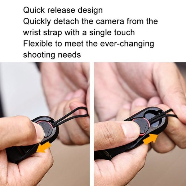 Cwatcun H81 Leather Camera Quick Detachable Non-Slip Wrist Strap (Black) - Image 4