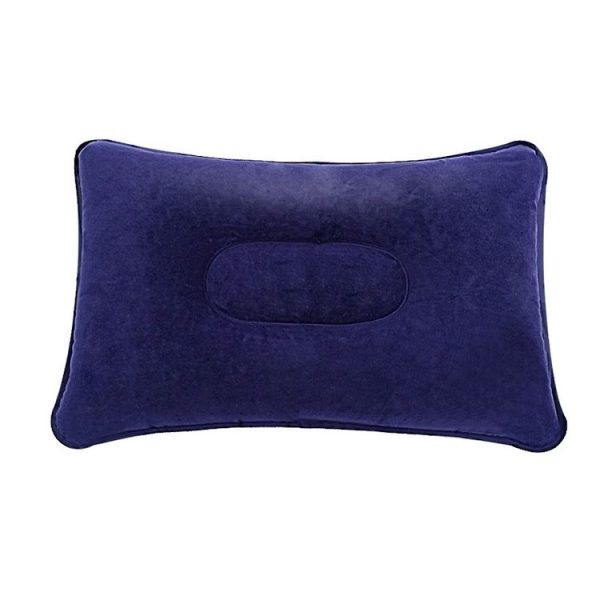 Travel Neck Flocking Inflatable Pillow Eye Mask Earplugs - Image 2