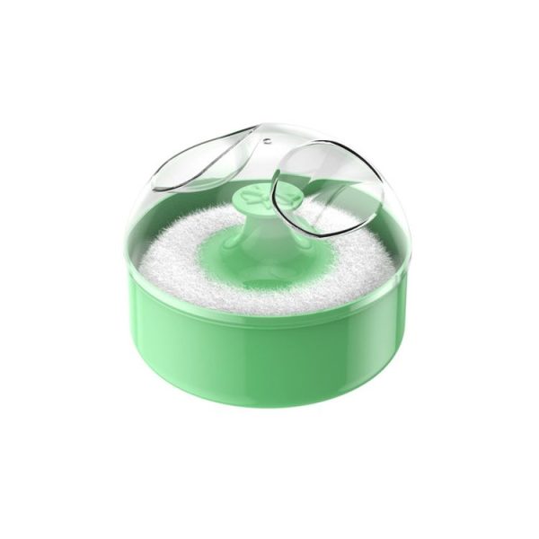 Hair Salon Cleanup Dry Powder Wipe Baby Talcum Powder Puff Box (Green)