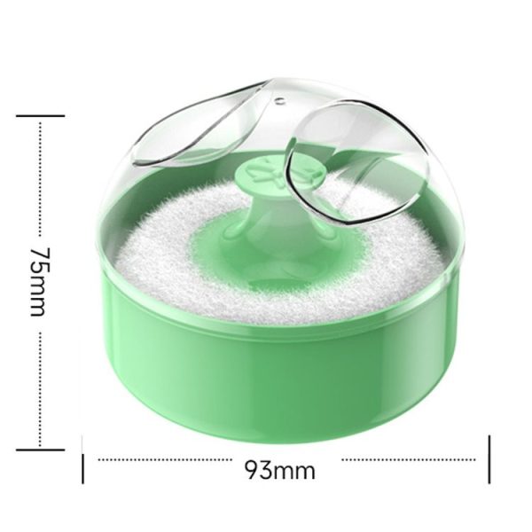 Hair Salon Cleanup Dry Powder Wipe Baby Talcum Powder Puff Box (Green) - Image 3