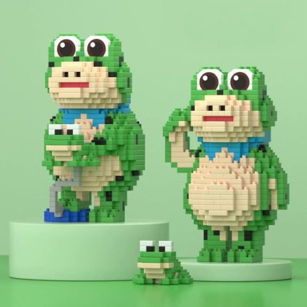 855pcs / Box Children Educational Assembly Small Frogs Building Blocks Toy (Salute) - Image 2