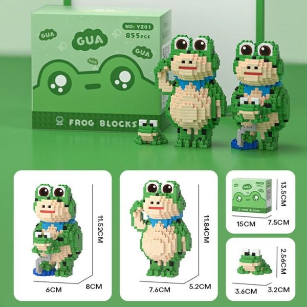 855pcs / Box Children Educational Assembly Small Frogs Building Blocks Toy (Salute) - Image 3