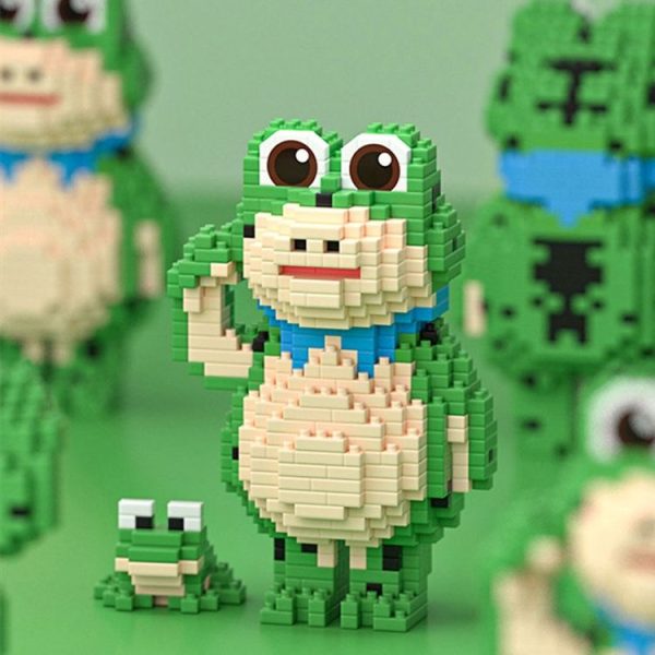 855pcs / Box Children Educational Assembly Small Frogs Building Blocks Toy (Salute) - Image 6