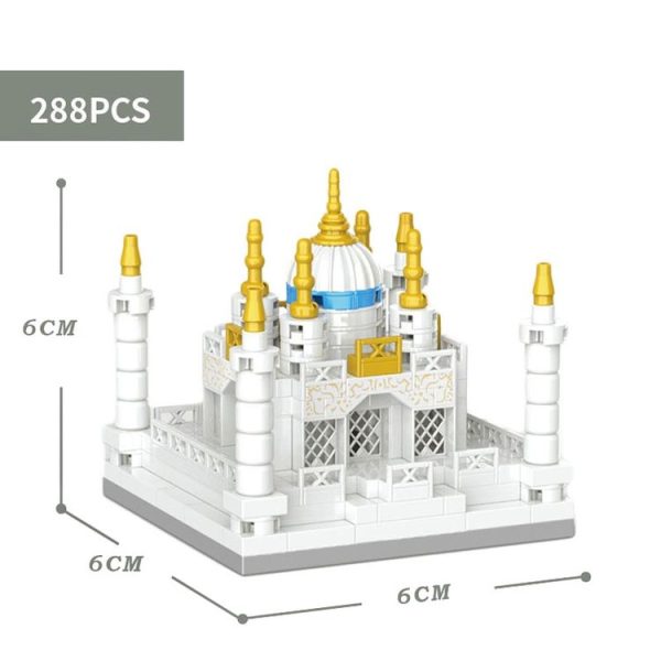 288pcs / Box High Difficulty Micro-Particle Taj Mahal Castle Building Blocks Children Puzzle Toys Festival Gift - Image 2