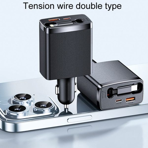 Car Retractable Charger One To Three Automobile Cigarette Lighter, Interface: Type-C - Image 4