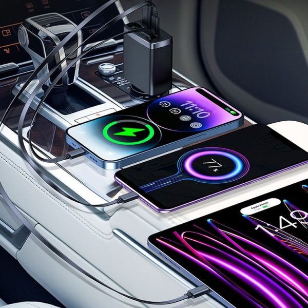 Car Retractable Charger One To Three Automobile Cigarette Lighter, Interface: Type-C - Image 8