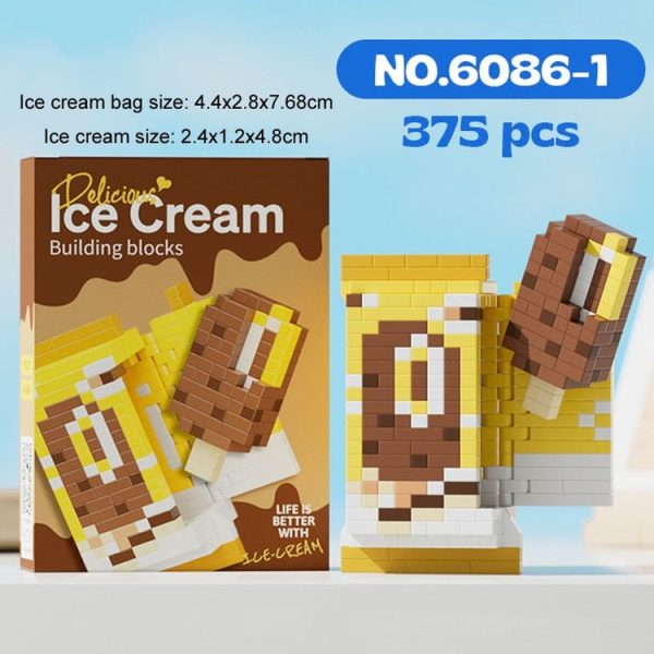 6086-1 Lez Childhood Memory Ice-Cream Series Micro-Particle Building Block Toys Birthday Gift - Image 2