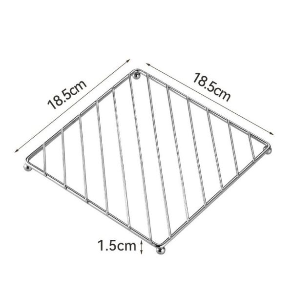 Square Stainless Steel Electroplating Kitchen Thickened Pot Rack Household Heat Insulating Mat Anti-Scald Dish Mat - Image 2