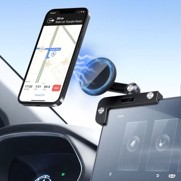 Tesla Model 3 / Y Car Magnetic Phone Holder Rotatable Car Navigation Mount, Style: Round - Image 2
