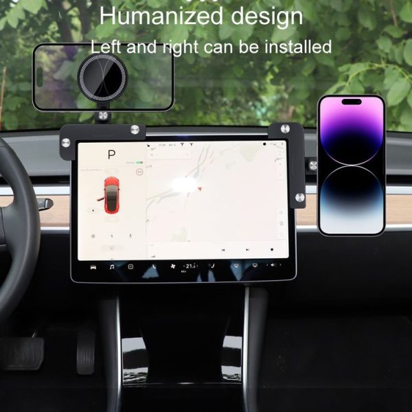 Tesla Model 3 / Y Car Magnetic Phone Holder Rotatable Car Navigation Mount, Style: Round - Image 5