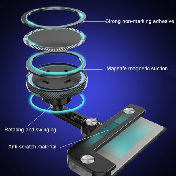 Tesla Model 3 / Y Car Magnetic Phone Holder Rotatable Car Navigation Mount, Style: Round - Image 6