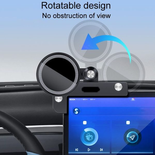 Tesla Model 3 / Y Car Magnetic Phone Holder Rotatable Car Navigation Mount, Style: Round - Image 7