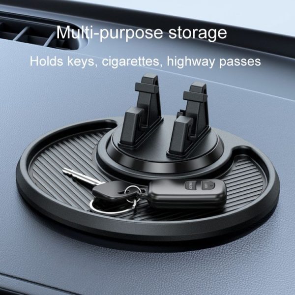 Car Dashboard Navigation Phone Holder Multifunctional Non-Slip Storage Bracket (Black) - Image 6