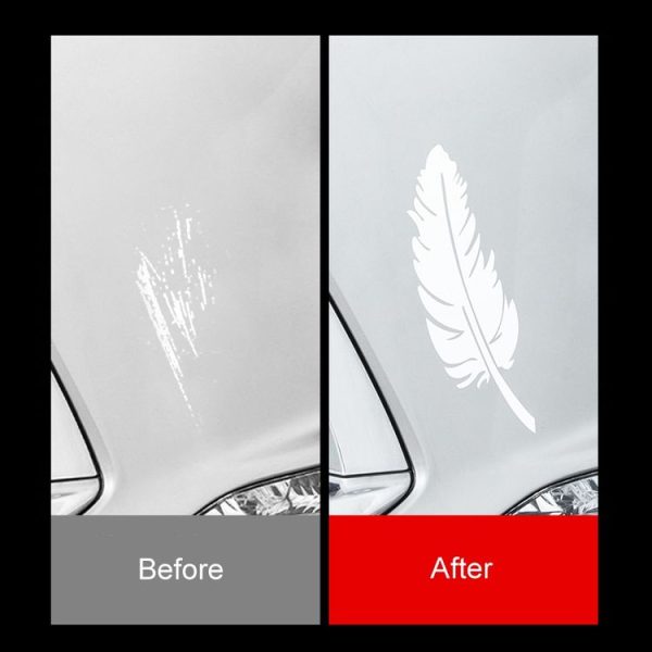 7pcs / Set Car Feather Scratch Decal 3D Reflective Bumper Stickers (Silver White) - Image 5