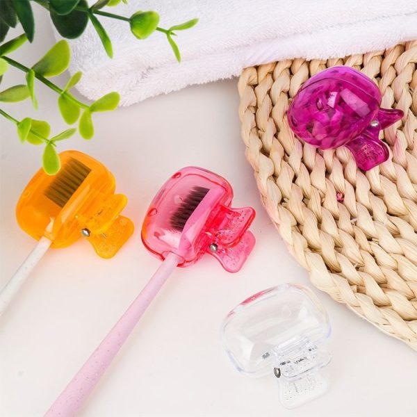 4pcs Toothbrush Storage Clip Toothbrush Protective Cap Portable Plastic Toothbrush Box (Color Random Delivery) - Image 4