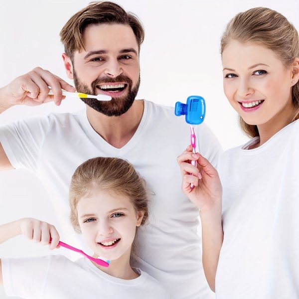 4pcs Toothbrush Storage Clip Toothbrush Protective Cap Portable Plastic Toothbrush Box (Color Random Delivery) - Image 5