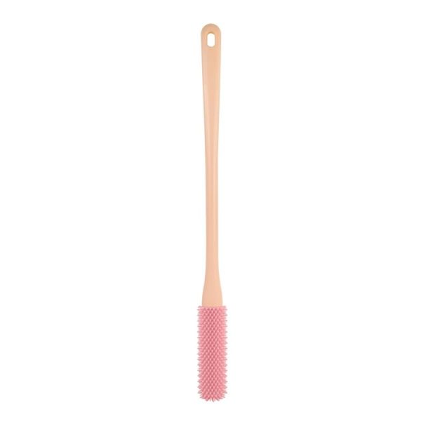 Foot Washing Brush Dry and Wet Toe Cleaning and Anti-Itch Brush, Style: Long Bristle (Pink)