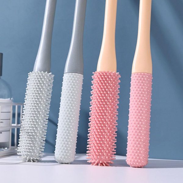 Foot Washing Brush Dry and Wet Toe Cleaning and Anti-Itch Brush, Style: Long Bristle (Pink) - Image 3