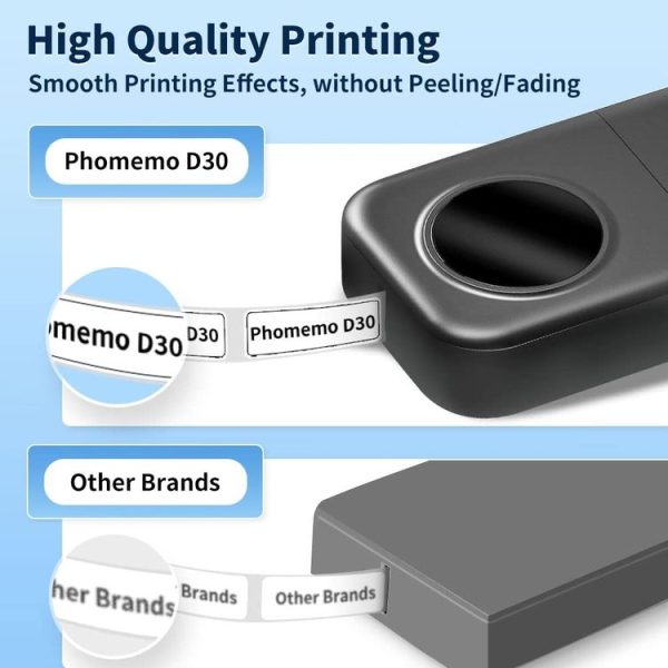 Phomemo D30 Thermal Label Printer Portable Bluetooth Mini Label Maker Machine With 1 Roll Paper White - Image 3