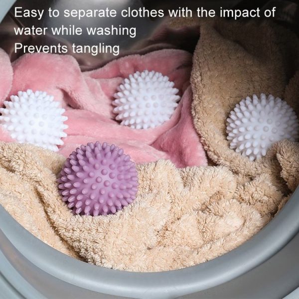 2pcs Anti-fouling Anti-tangle Hair-absorbing Clothes Cleaning Balls Anti-static Knotting Hedgehog Wash Balls (White) - Image 7