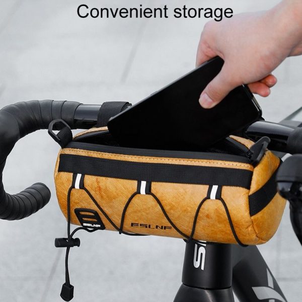 ESLNF Outdoor Large Capacity Bicycle Bag Mountain Bike Cycling Waterproof Satchel (Brown) - Image 7