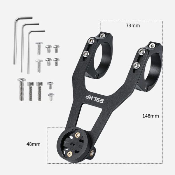 ESLNF Mountain Bike Yardstick Stand Lights Base Outdoor Riding Stainless Steel Stand (Black) - Image 3