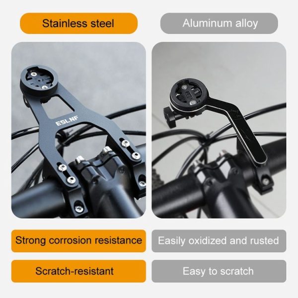 ESLNF Mountain Bike Yardstick Stand Lights Base Outdoor Riding Stainless Steel Stand (Black) - Image 5