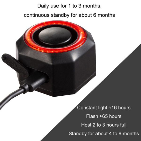 Bicycle Smart Taillight Anti-theft Alarm Brake Warning Light, Model: WL03C Remote Control - Image 3