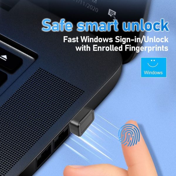 Windows Hello Fingerprint Reader Security Key for Windows 10 / 11 (Black) - Image 2