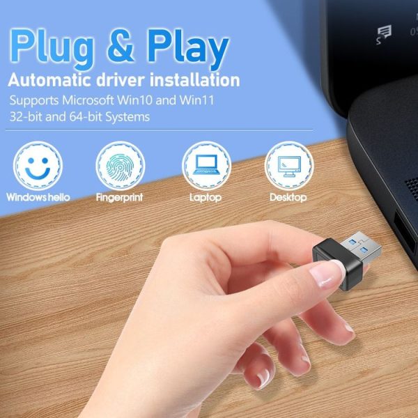 Windows Hello Fingerprint Reader Security Key for Windows 10 / 11 (Black) - Image 3