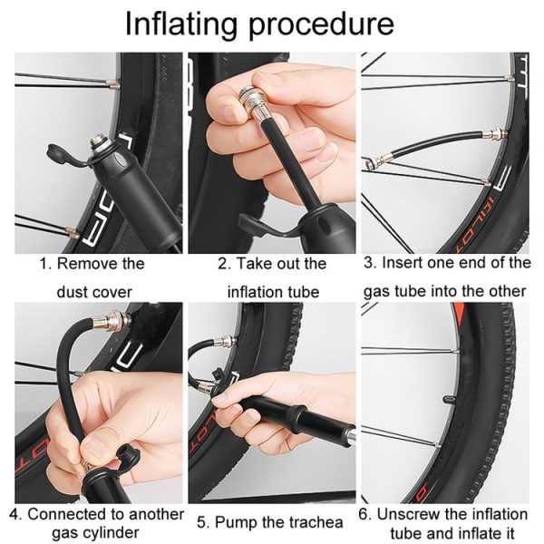 Bicycle High Pressure Pump Home Mini Portable Basketball Inflator Accessories (Black) - Image 9