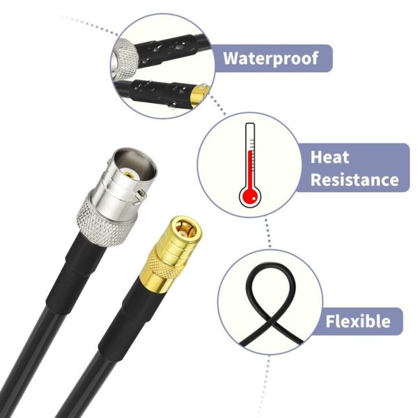 10cm BNC Female To SMB Male RG174 Coaxial Cable - Image 3