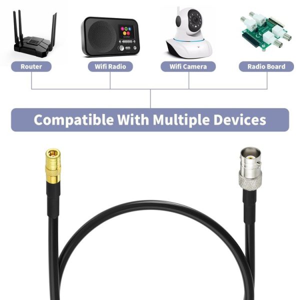 10cm BNC Female To SMB Male RG174 Coaxial Cable - Image 4
