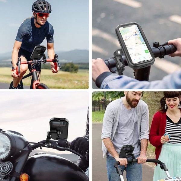 Waterproof Motorcycle Bicycle Cell Phone Holder 360 Rotating Riding Navigation Holder, Model: Handlebar Stand - Image 8