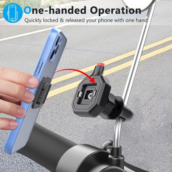 146G Bicycle Motorcycle Cell Phone Holder Rearview Mirror Handlebar Outdoor Riding Navigation Holder - Image 6