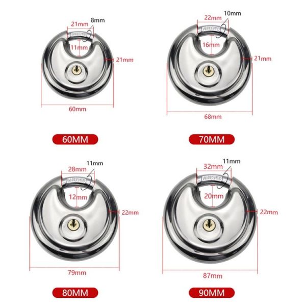 60mm Household Anti-Theft Rust-Proof And Waterproof Pure Copper Core Round Padlock - Image 3
