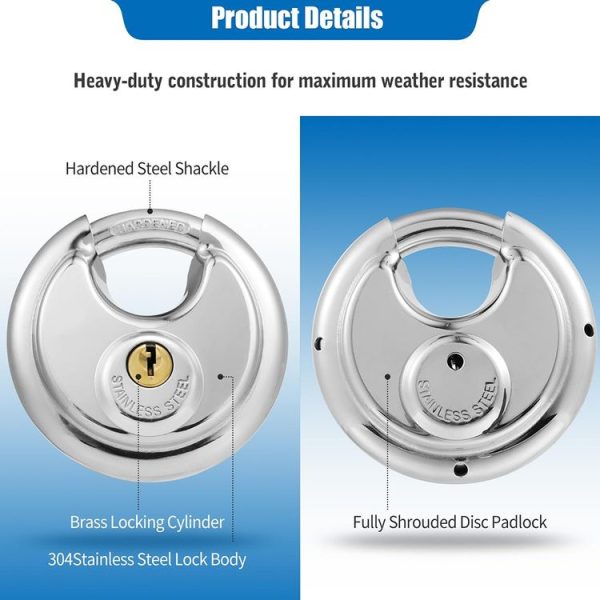 60mm Household Anti-Theft Rust-Proof And Waterproof Pure Copper Core Round Padlock - Image 5