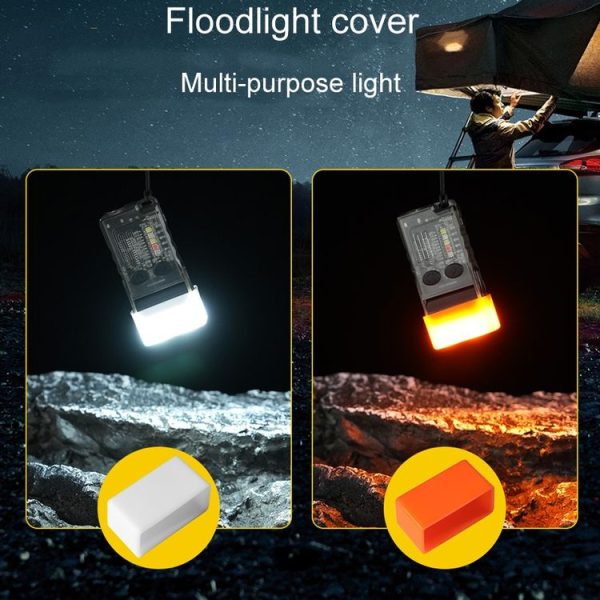 V20 Portable Keychain Light Rechargeable Bright Mini Flashlight (White Red Light) - Image 10