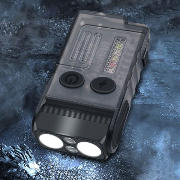 V20 Portable Keychain Light Rechargeable Bright Mini Flashlight (White Red Light) - Image 2