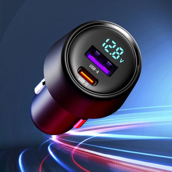 S-31 65W Dual Port A+C High Power Car Fast Charger Auto Cigarette Lighter - Image 2
