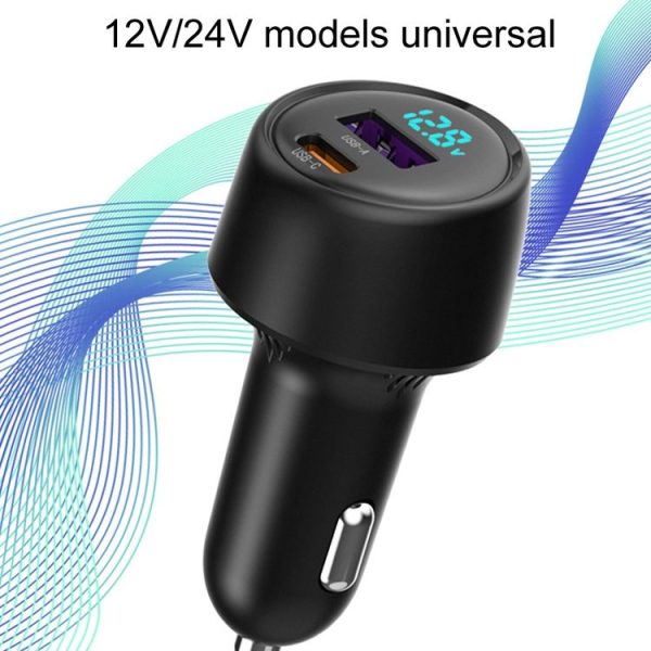 S-31 65W Dual Port A+C High Power Car Fast Charger Auto Cigarette Lighter - Image 3