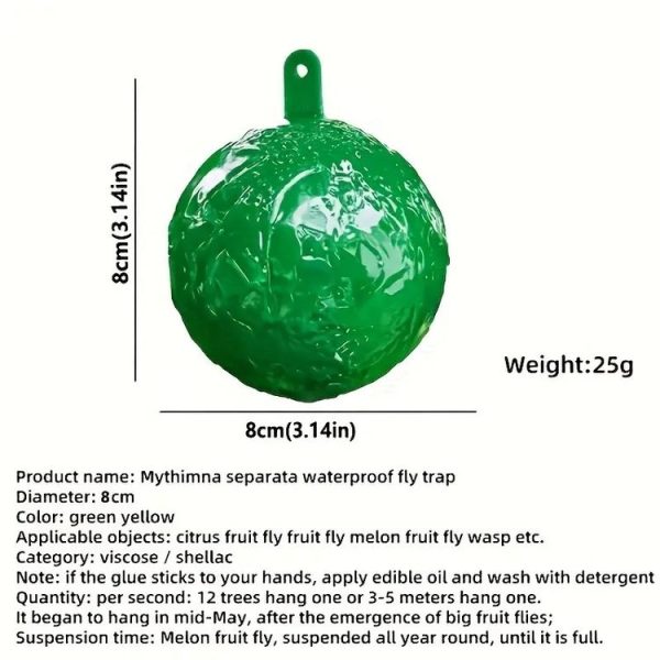 Outdoor Fruit Fly Mosquito Citrus Trap Sticky Ball (Green) - Image 2
