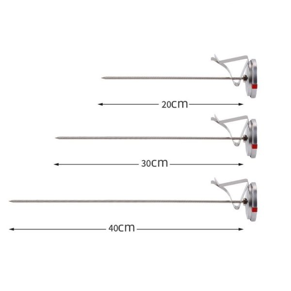 20cm Long Stem Stainless Steel Thermometer with Pot Clip for Frying, Cooking, Turkey, Food, Milk - Image 4
