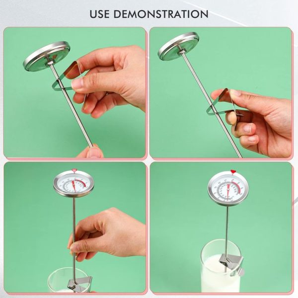 20cm Long Stem Stainless Steel Thermometer with Pot Clip for Frying, Cooking, Turkey, Food, Milk - Image 6