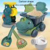 Children Dinosaur Engineering Car Shovel Beach Toys Set Baby Outdoor Water Dredging Tool, Color: 8295-67 (Dark Green) - Image 4