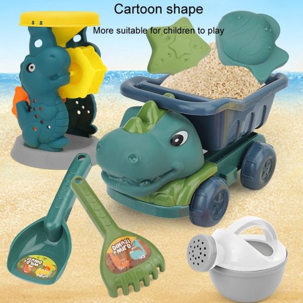 Children Dinosaur Engineering Car Shovel Beach Toys Set Baby Outdoor Water Dredging Tool, Color: 8295-67 (Dark Green) - Image 4