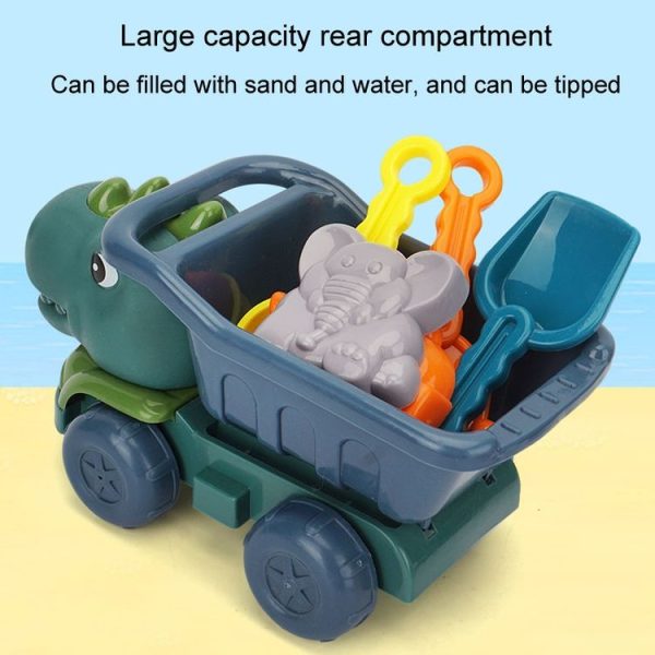 Children Dinosaur Engineering Car Shovel Beach Toys Set Baby Outdoor Water Dredging Tool, Color: 8295-67 (Dark Green) - Image 5