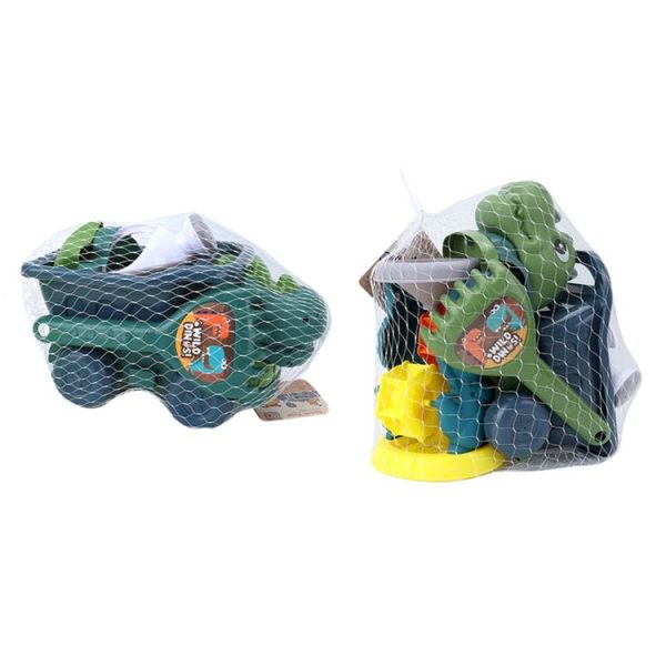 Children Dinosaur Engineering Car Shovel Beach Toys Set Baby Outdoor Water Dredging Tool, Color: 8295-67 (Dark Green) - Image 7