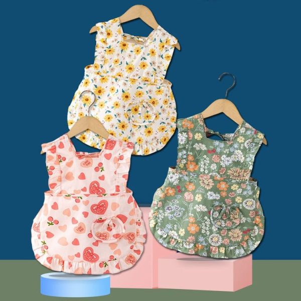 Children Summer Sleeveless Bibs Flowery Eating Reversible Clothes, Style: Love (Size: 90) - Image 2